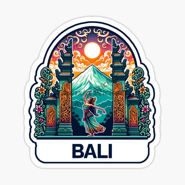 Car Accessories Bali - Autocollant de voiture en vinyle imperméable,