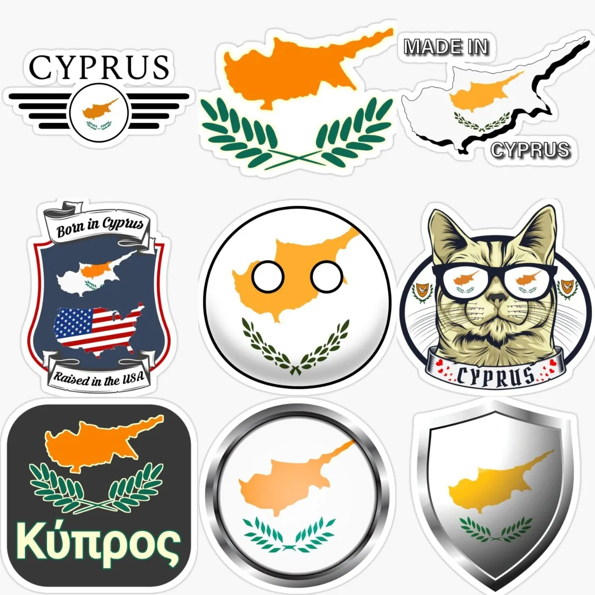 Car Accessories Cyprus - Autocollants imperméables créatifs avec carte du