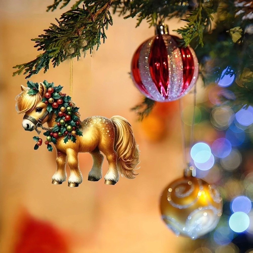 Car Accessories Xmas Gifts - Pendentif plat de noël suspendu 2D,