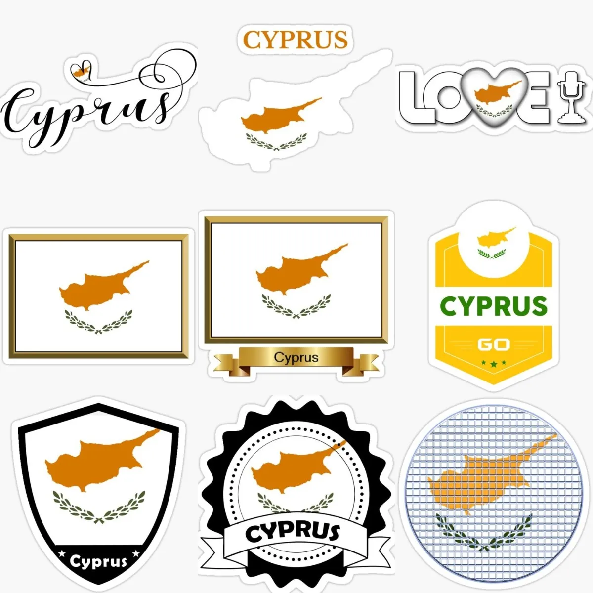 Car Accessories Cyprus - Autocollants créatifs de carte de drapeau