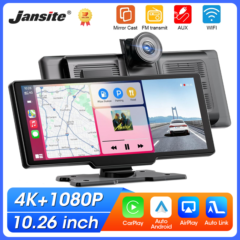 Car Dash Cam - Caméra embarquée portable 10,26 pouces, sans