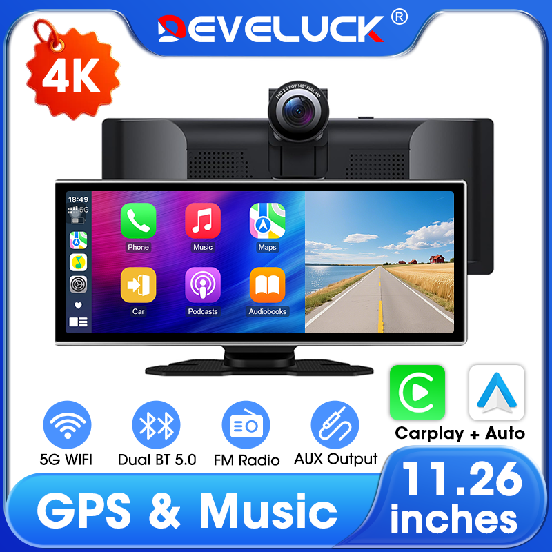 Car Dash Cam - 11.26 pouces 4K Dash Cam sans