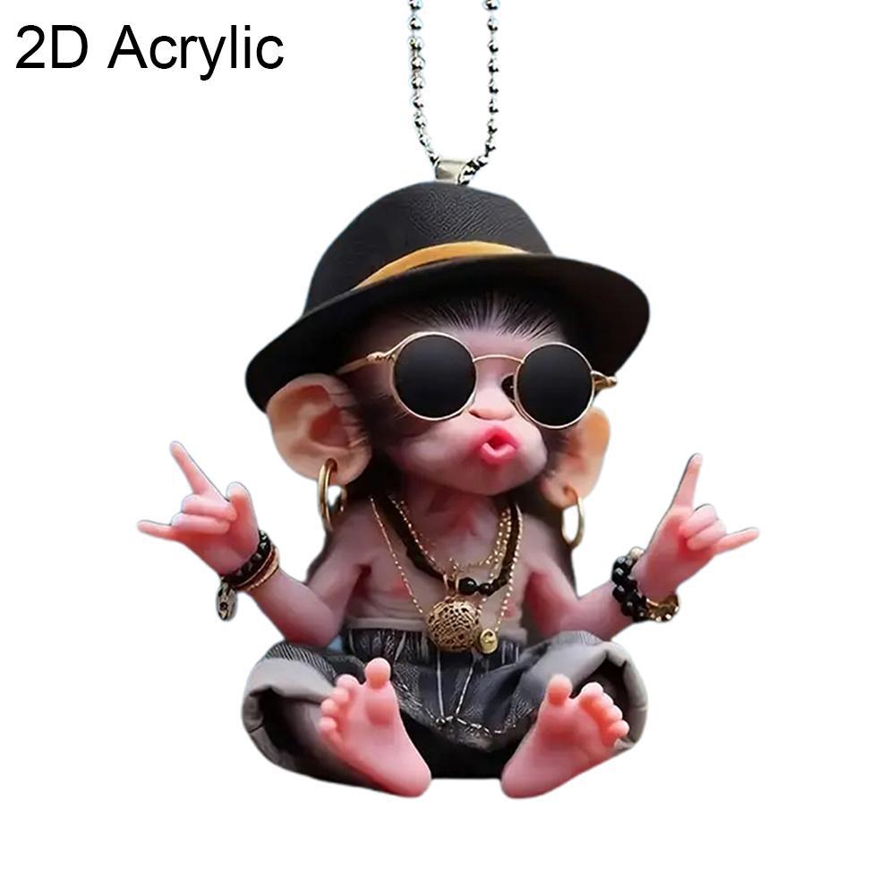 Porte-clés singe créatif en ac - Car Accessories Xmas Gifts avis et prix