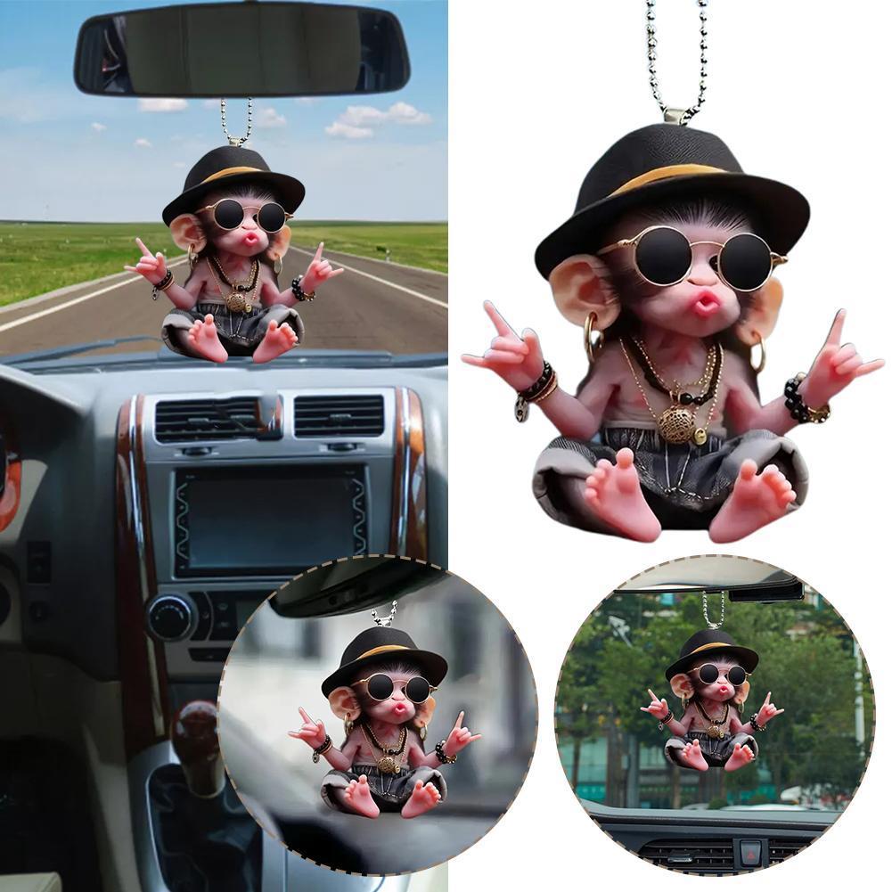 Porte-clés singe créatif en ac - Car Accessories Xmas Gifts avis et prix