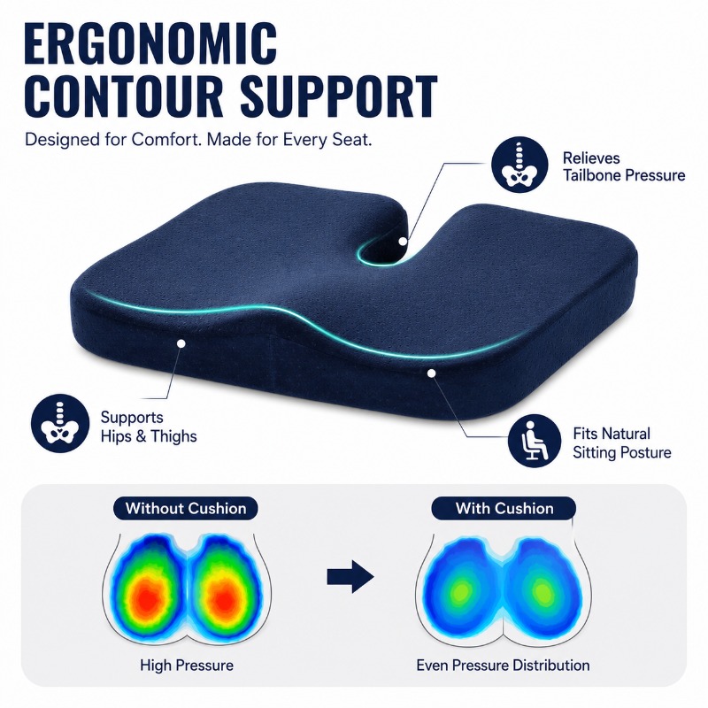 Coussin de chaise en mousse à  - Car Seat Cushion Memory Foam avis et prix