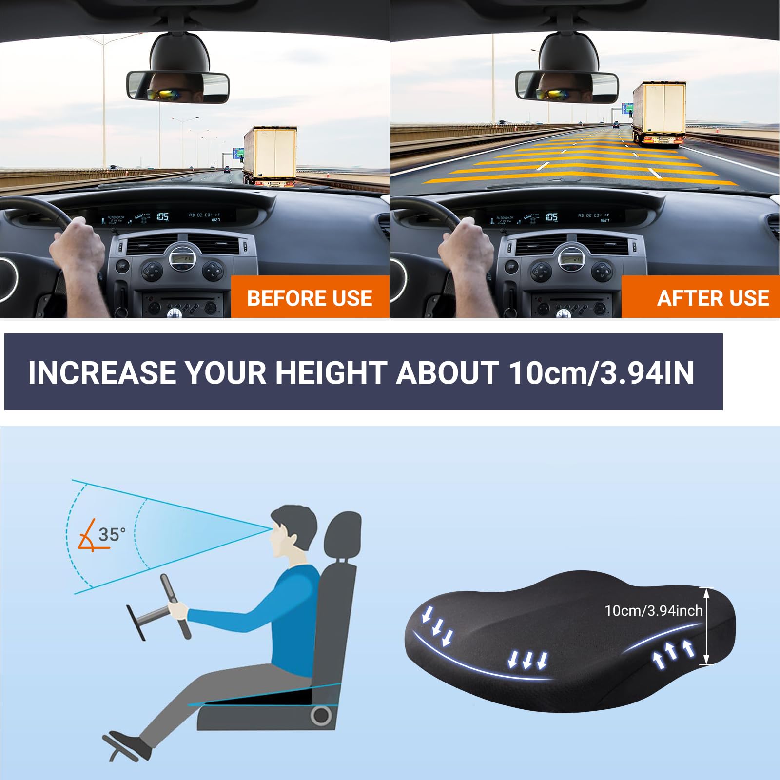Coussin de soutien à rebond le - Car Seat Cushion Memory Foam avis et prix