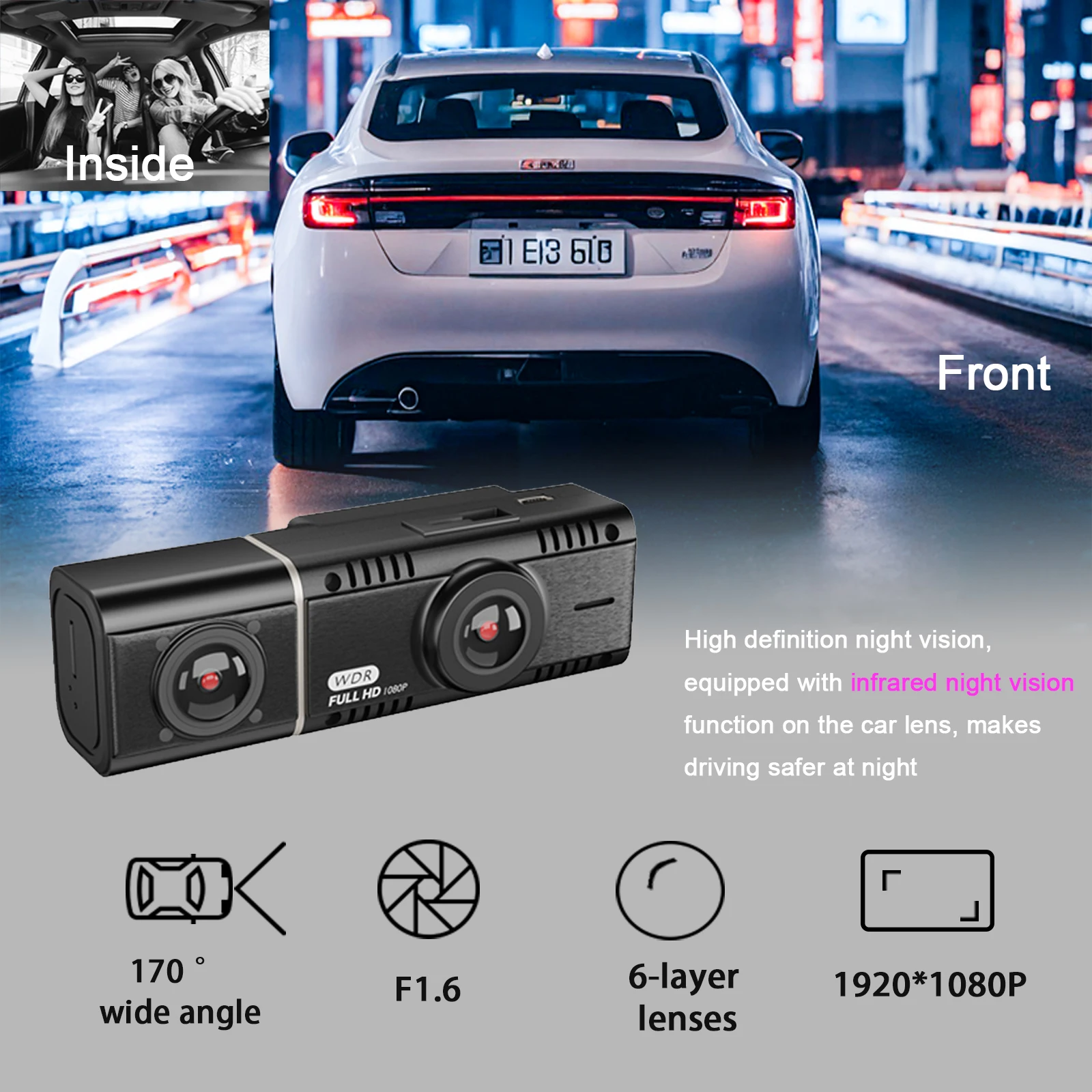 Caméra de tableau de bord doub - Car Dash Cam avis et prix