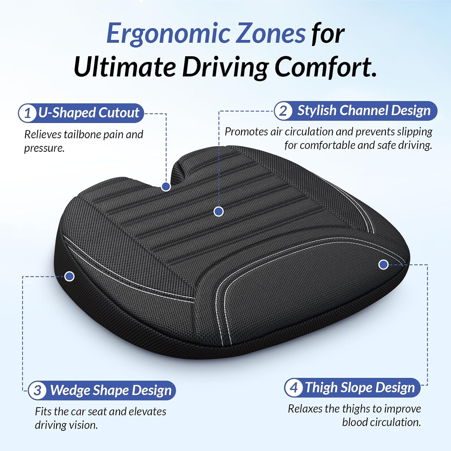 Coussin de siège de voiture en - Car Seat Cushion Memory Foam avis et prix