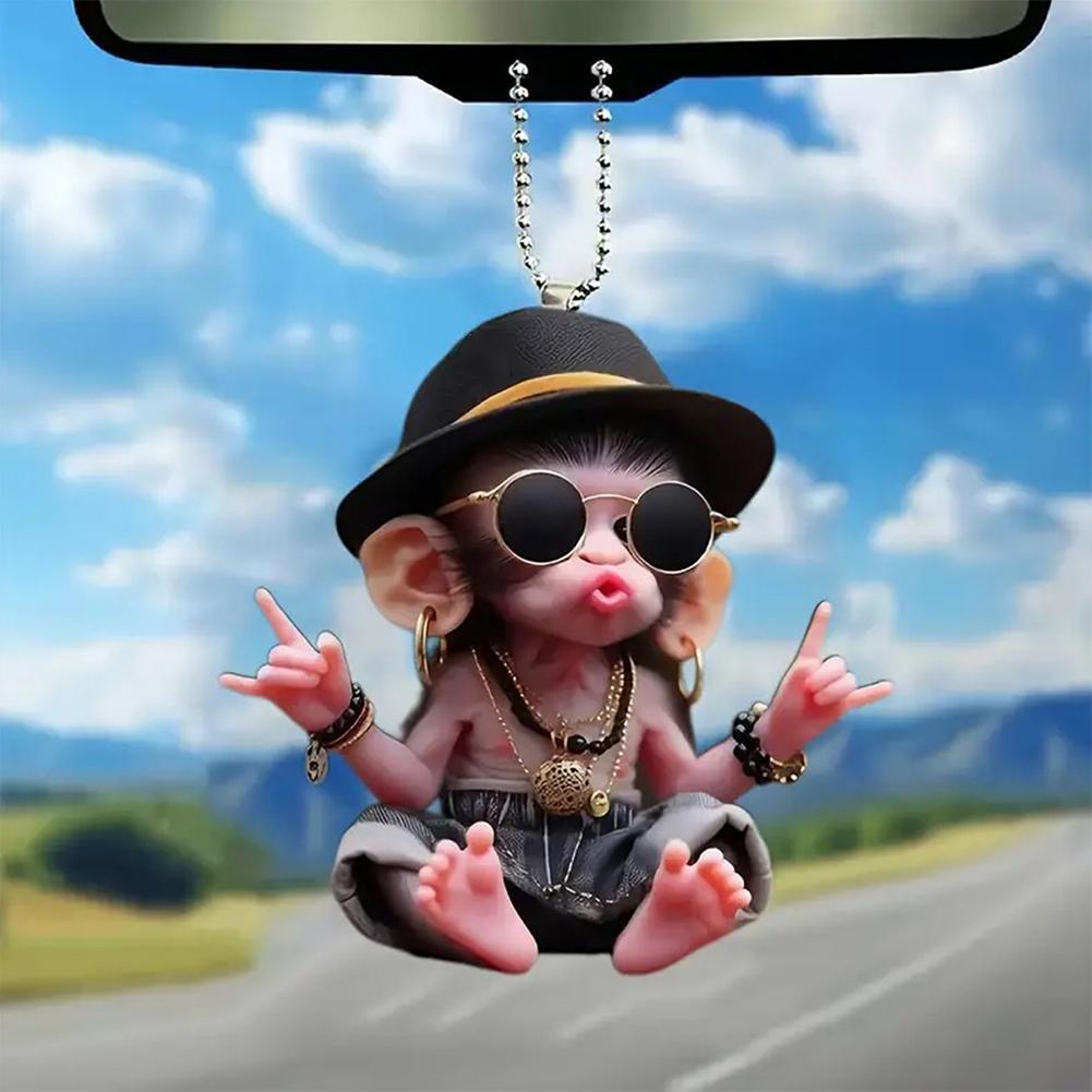 Porte-clés singe créatif en ac - Car Accessories Xmas Gifts avis et prix