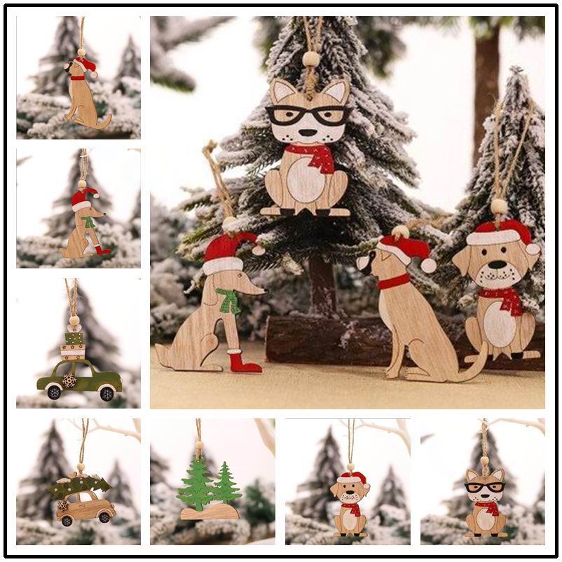 Pendentif de noël en bois, 8 p - Car Accessories Xmas Gifts avis et prix