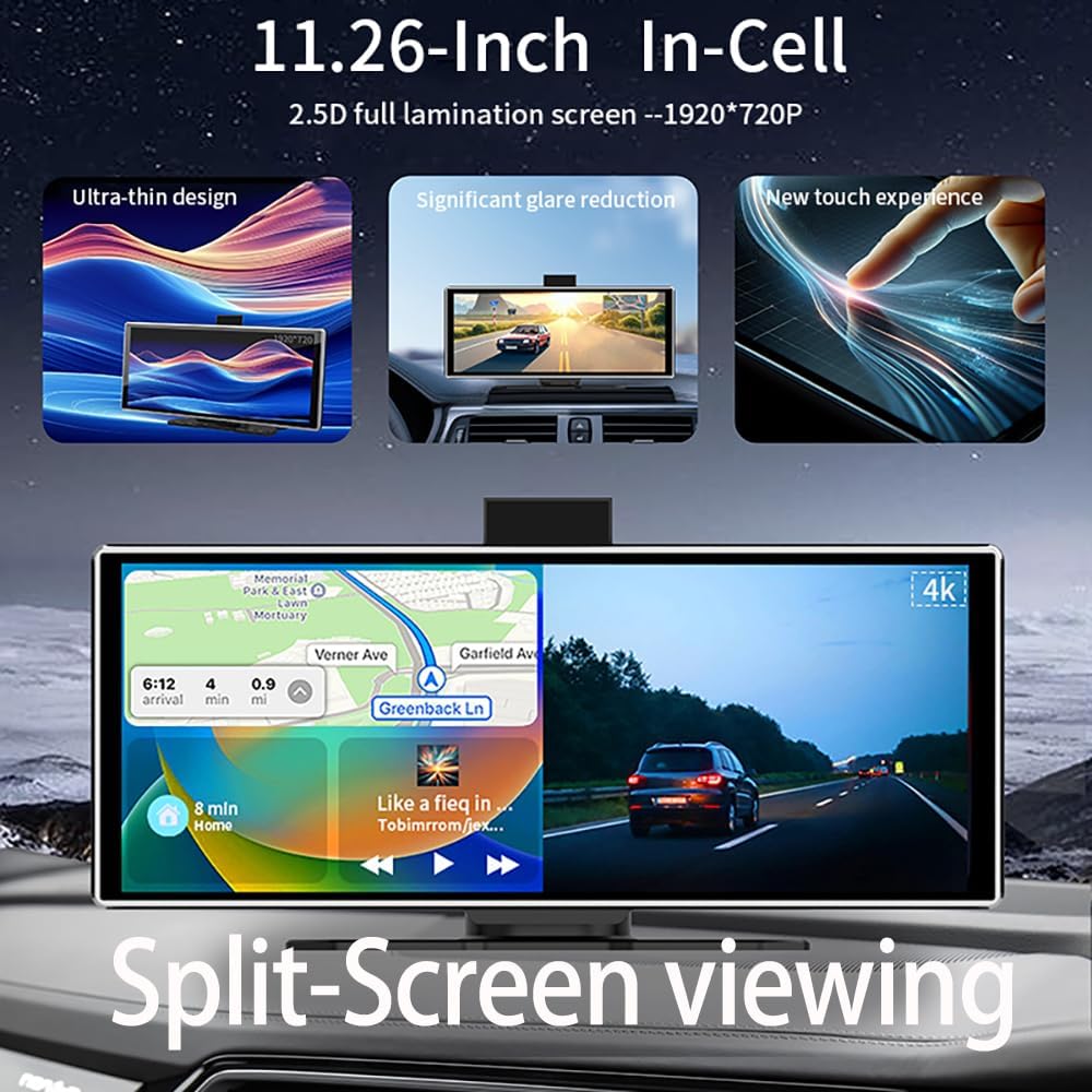 11.26 pouces 4K Dash Cam sans  - Car Dash Cam avis et prix